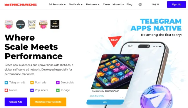 Richads global self-serve ad network